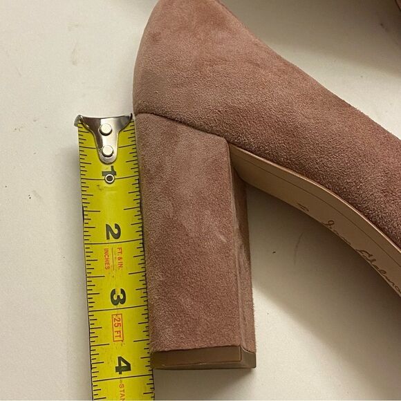 Sam Edelman Stillson Pump shoe blush pink Suede round toe block heel 8.5 New - Picture 9 of 13